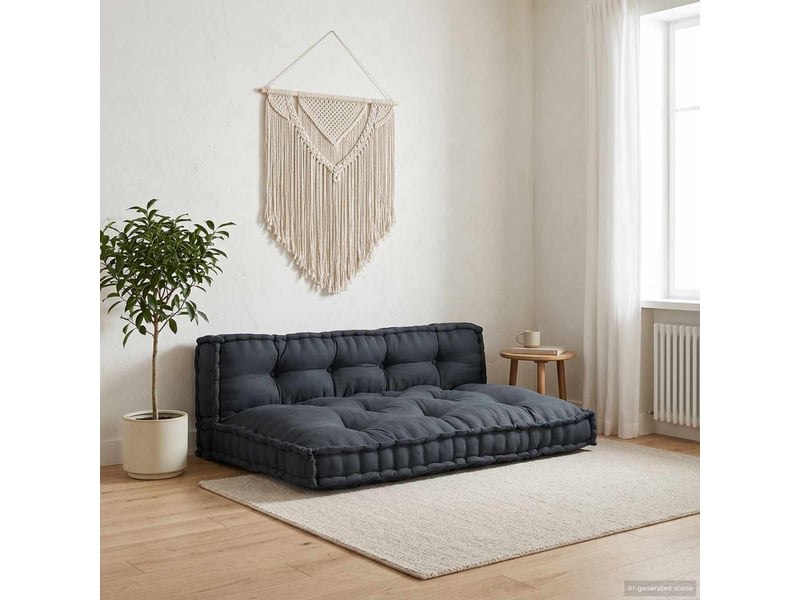  Coussin de canapé sur palette, coussin de chaise 2 pc tissu anthracite cf54201  - Conforama B