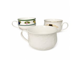 Tasse de petit-déjeuner en céramique, blanc uni en relief, 14 × 7,8 cm