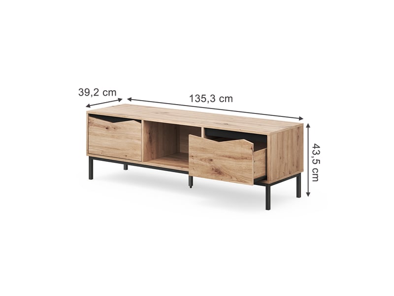  Vicco meuble tv, chênenoir, 135.3x43.5cm  - Conforama B
