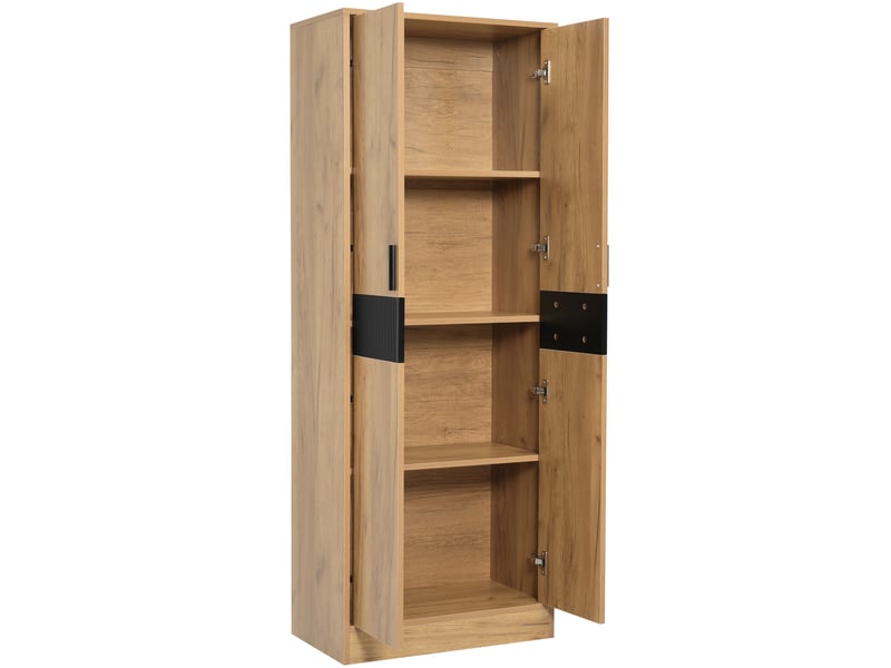  Armoire haute de rangement 60 x 35 x 160 cm – chêne clair – 2 étagères réglables, fermeture douce  - Conforama A