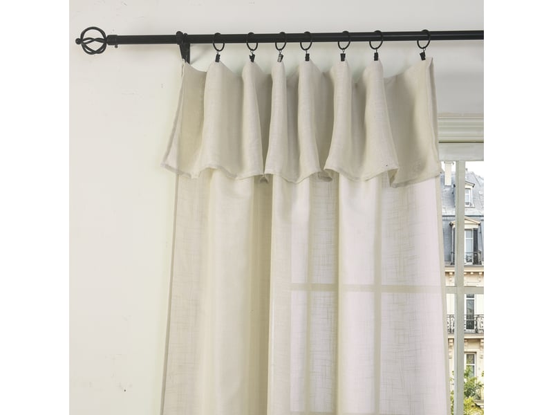  Rideau ajustable 140 x 270 cm + 8 anneaux pinces effet lin evasion nuage CP-EVASION-NUAGE - Conforama B