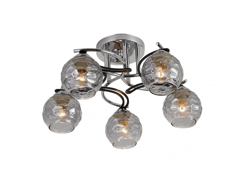  Fabrilamp etna, lampe, moderne, 5 x e14, chroméwengé, 23 x 46 x 46 cm 152555020 - Conforama C