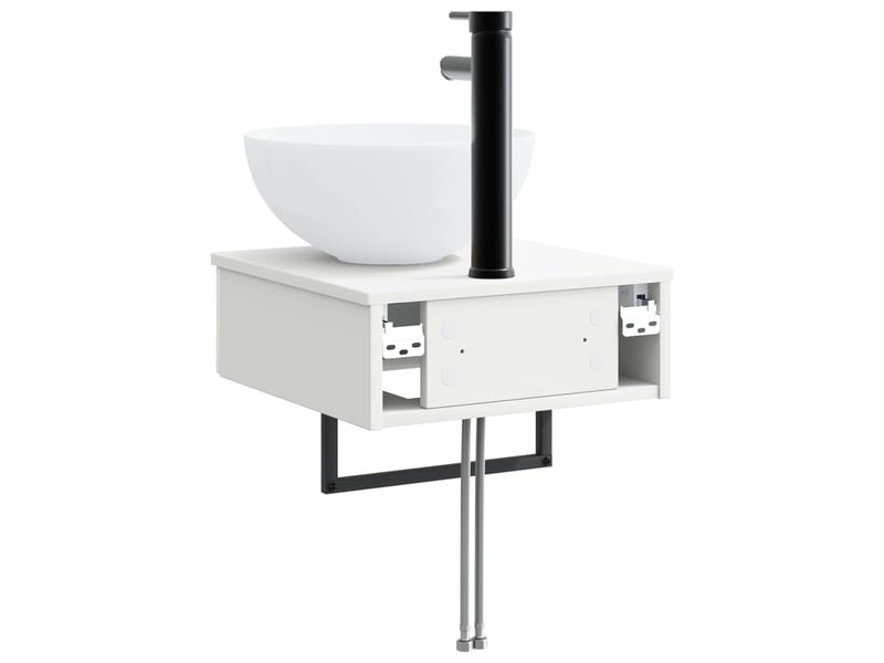  Basin de lavage mural, lavabo blanc brillant 40x41x40.5 cm  - Conforama E