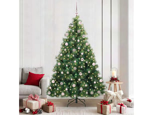 Sapin de noël artificiel, arbre de noël avec 300 led vert 210 cm pe et pvc shl9675