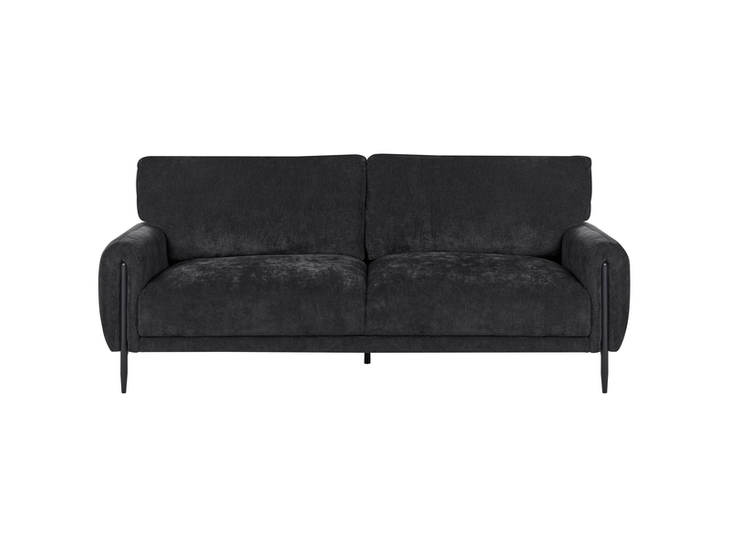 Canapé 3 places skaro tissu chenille noir - Conforama A