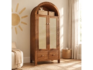 Armoire 2 porte(s) battante 2 tiroir(s) HAVRYA coloris marron largeur 45 cm