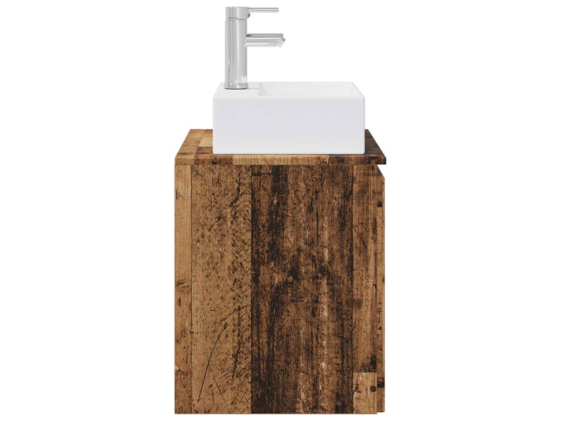 Vanité de lavabo mural, meuble de rangement bois ancien 49.5x41x62.5 cm shl3350 - Conforama D
