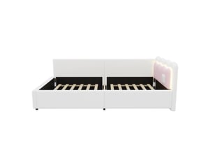 Lit banquette 90x200 cm MAISONORA coloris blanc