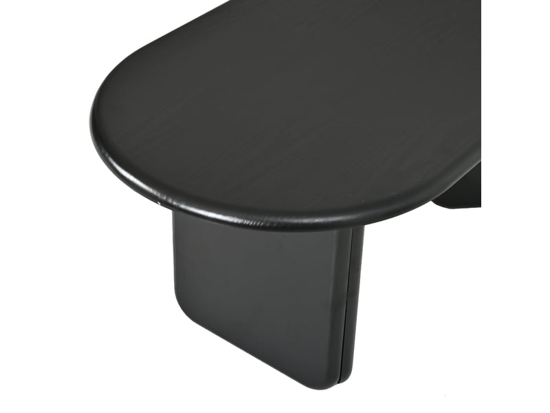  Table basse ovale noire 99x50x40 cm en panneau mdf  - Conforama R