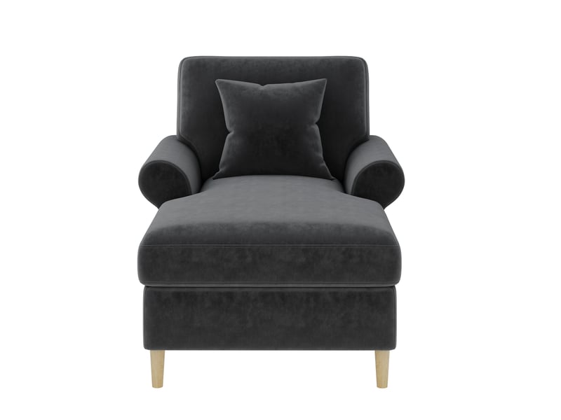  Fauteuil relax 133x87x90 cm, avec fonction allongée, coussin lombaire, canapé simple, pour salon, bureau, velours gris  - Conforama A