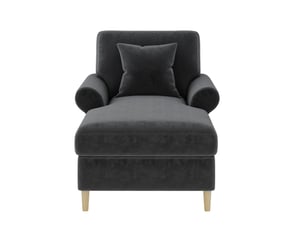 Fauteuil relax 133x87x90 cm, avec fonction allongée, coussin lombaire, canapé simple, pour salon, bureau, velours gris