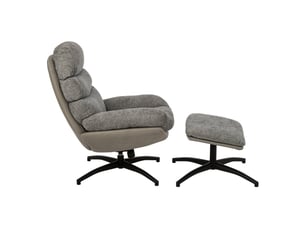 Fauteuil avec pouf repose-pieds vesna 102cm gris