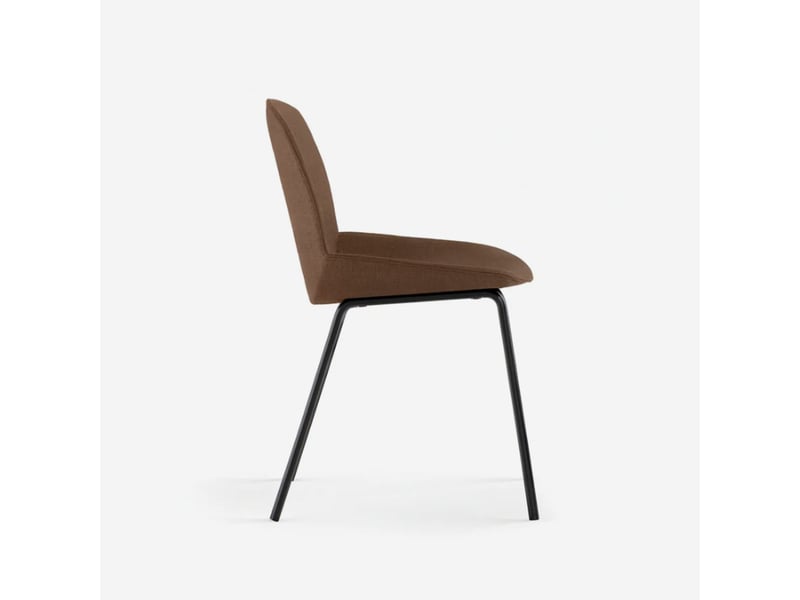 Lot de 4 chaises de salle à manger rembourrées en tissu adhara - rouiller  - Conforama E