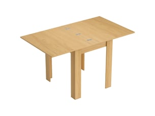 Table à manger extensible rectangle pour 4 à 6 personnes, table de cuisine 70-140 cm, patins en feutre, bois naturel