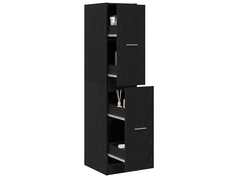  Meuble de rangement, armoire d'apothicaire chêne noir 30x41x144,5 cm bois d'ingénierie  - Conforama E