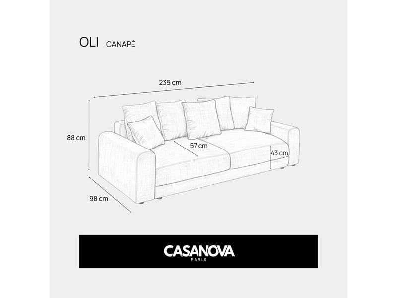  Oli - canapé droit convertible tissu rayé vert  - Conforama C