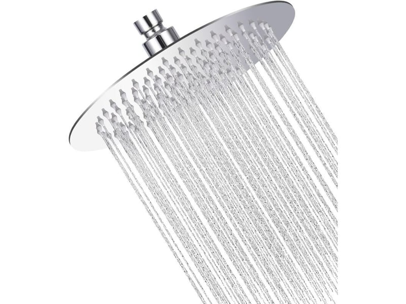  Shower head round stainless steel shower head with water saving effect, 304 stainless steel 360° rotating, easy to install and clean, 25 cm  - Conforama A