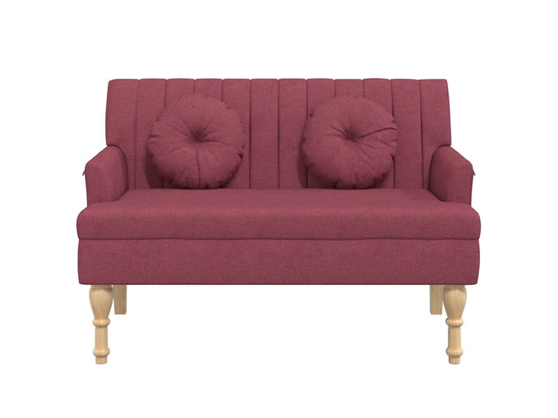  Banc chambre avec coussins rouge bordeaux 113x64,5x75,5 cm tissu  - Conforama C