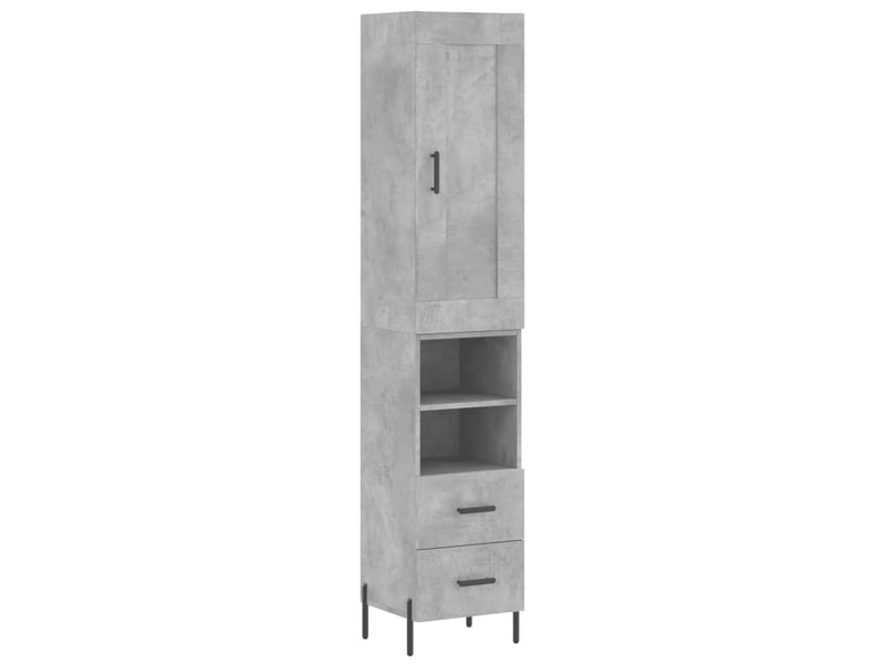  Buffet haut - bahut - meuble de rangement gris béton 34,5x34x180 cm bois d'ingénierie  - Conforama A