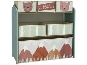 Meuble de rangement enfant avec 6 boîtes amovibles en tissu non tissé organisateur de jouets, étagère 63l x 30l x 66h cm