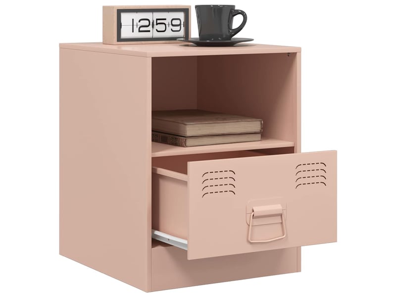  Table de chevet - cabinet de chevet - table de nuit rose 34,5x39x44 cm acier  - Conforama D