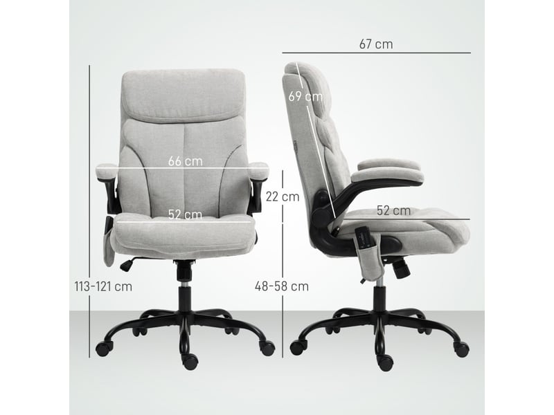 Chaise de bureau olonea massage hauteur réglable accoudoirs abattables gris - Conforama E