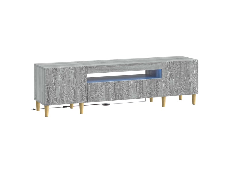 Meuble tv - banc tv - meuble de rangement led sonoma gris bois d'ingénierie - Conforama A