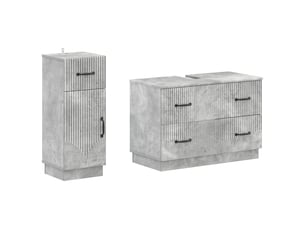 Ensemble de 2 meubles de salle de bain hoorn gris béton cf63191