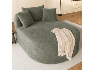 Fauteuil fixe <strong>STILVORA</strong> Velours côtelé vert