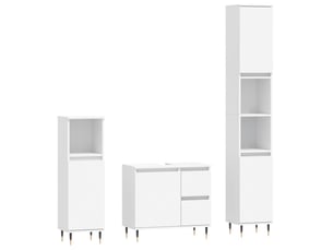 Ensemble de meubles salle de bain 3 pcs blanc bois d'ingénierie cf63940
