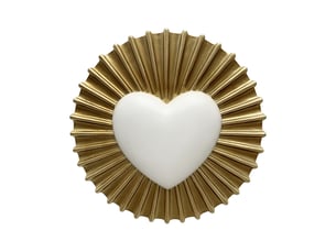 Déco murale coeur soleil 15.5cm blanc
