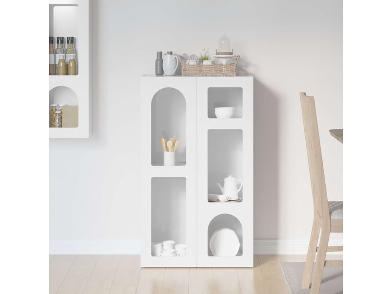 Buffet - bahut - meuble de rangement elst blanc brillant 59 x 35 x 100,5 cm bois d'ingénierie  - Conforama D