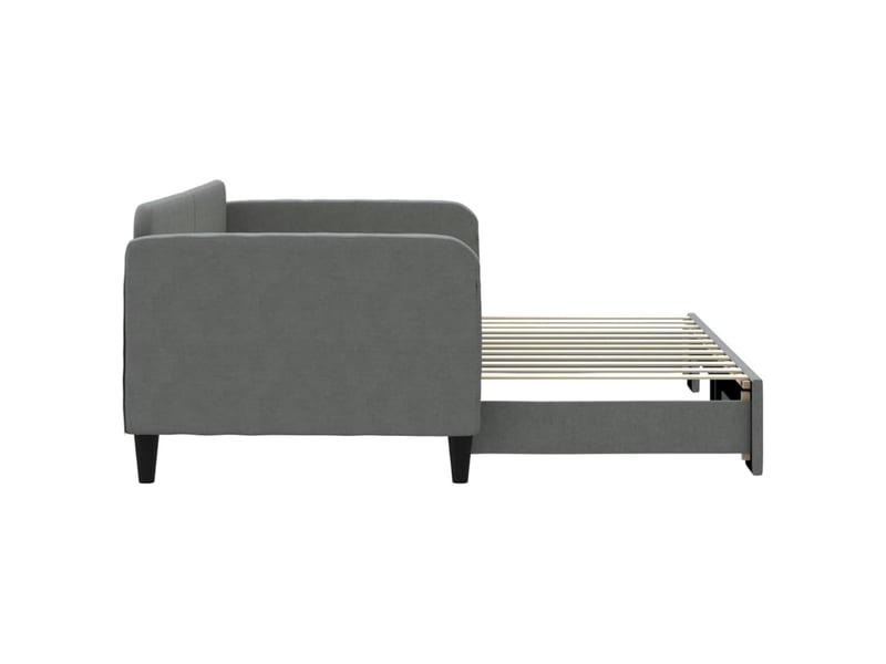  Lit simple- lit adulte -  lit de jour avec gigogne sans matelas gris foncé 90x200 cm  - Conforama C