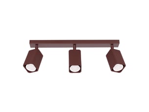 Plafonnier rayo 3l brun aluminium moderne 16.5x45x6cm