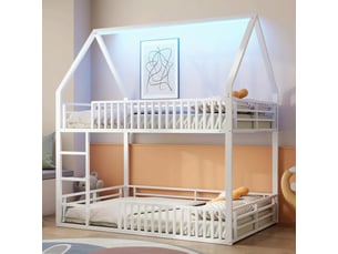 Lit cabane 140x200 cm <strong></strong>  <strong></strong> coloris blanc