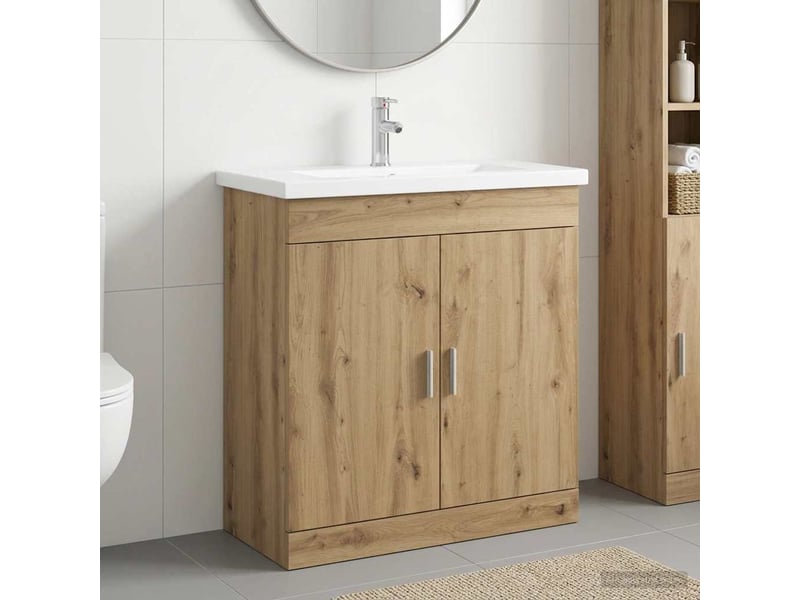  Ensemble de mobilier de salle de bain chêne artisanal shl7037  - Conforama B