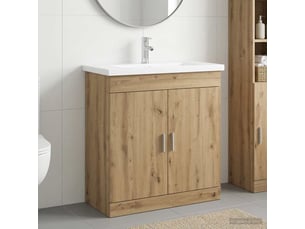 Ensemble de mobilier de salle de bain chêne artisanal shl7037