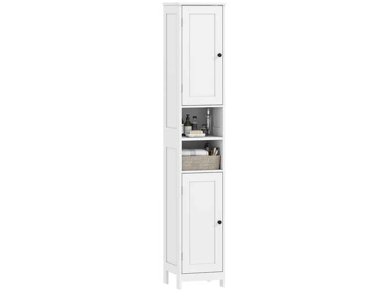  Colonne de salle de bain 2 portes et niches mdf blanc 30 x 30 x 170 cm  - Conforama A