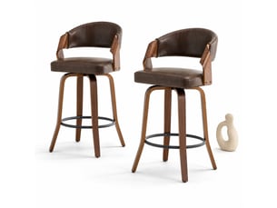 tabouret de bar  <strong>STILVORA</strong>  - marron hauteur d'assise 66 cm vendu Par paire