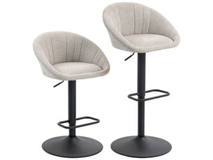 tabouret de bar assise réglable en hauteur MEULVA - beige hauteur d'assise 62 cm vendu Par paire