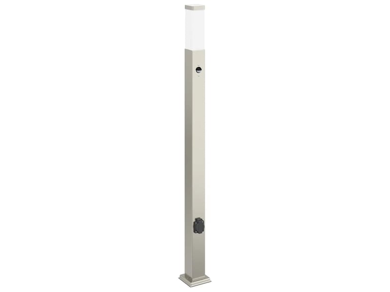  Borne lumineuse, lampadaire avec détecteur et prise 110 cm acier inoxydable ip44 shl42203  - Conforama A