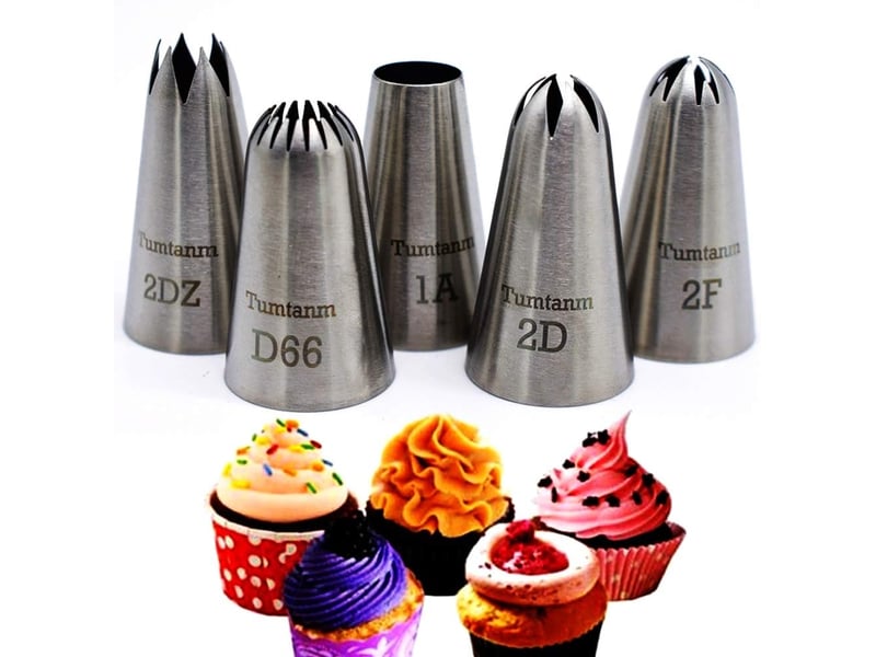 5 pcs grandes douilles de glaçage pour la décoration de gâteaux et cupcakes - Conforama A