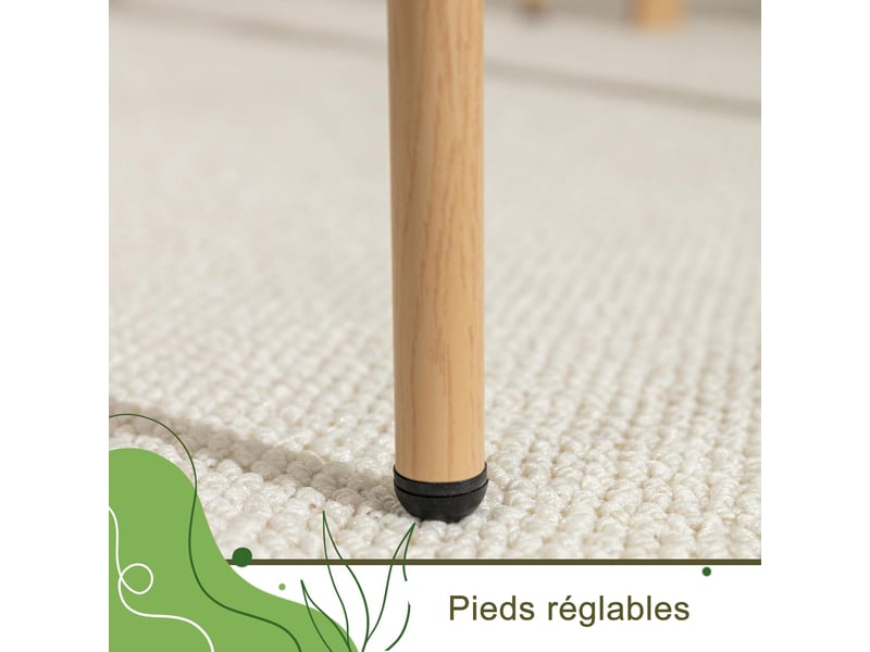  Lot de 2 chaises de salle à manger en rotin, chaise bistrot avec dossier en rotin et pu siège rembourré et 4 pieds reglables  - Conforama R