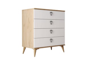 Commode 4 tiroir(s)    DMORA Paula coloris marron largeur 80 cm