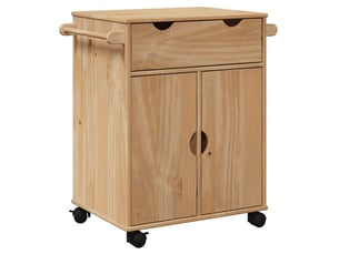 Desserte de cuisine, chariot de rangement otta 59x45x80 cm bois massif de pin shl28040