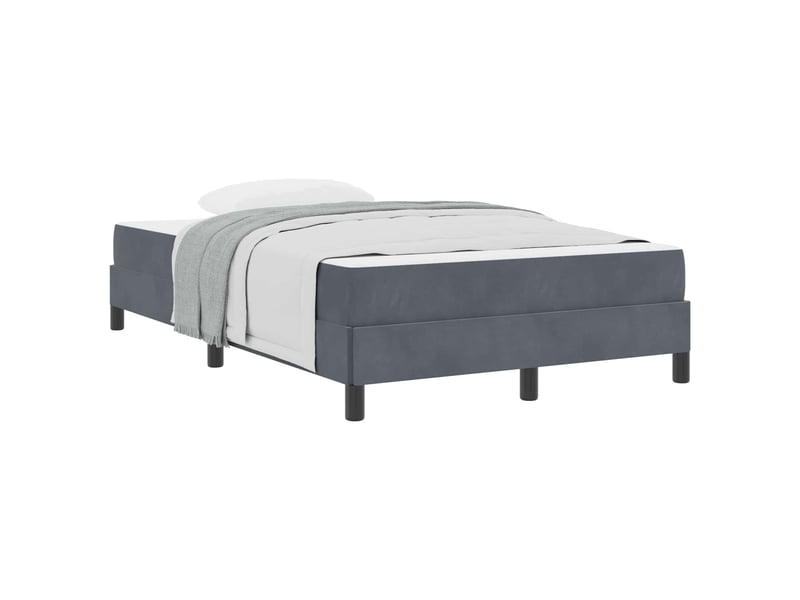  Lit double- lit adulte -  lit à ressorts avec matelas gris foncé 120 x 190 cm tissu  - Conforama B