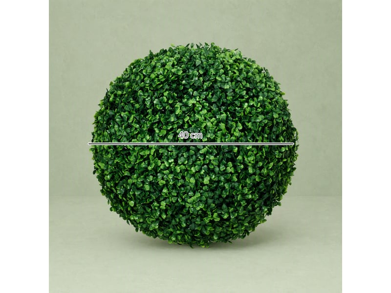 Lot de 2 boules de buis, plantes artificielles vertes avec protection uv, idéales pour l'intérieur et l'extérieur.  - Conforama E