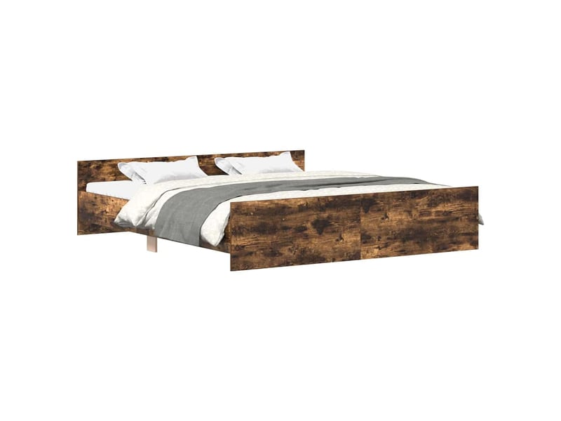  Lit double- lit adulte -  cadre de lit sans matelas chêne fumé 200x200 cm  - Conforama A