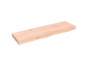 Comptoir de salle de bain, plan de travail 100x30x(2-6)cm bois massif non traité cf65691