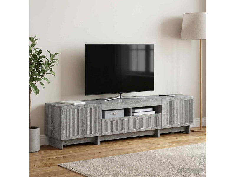  Meuble tv - banc tv - meuble de rangement led 5 pièces sonoma gris bois d'ingénierie  - Conforama C